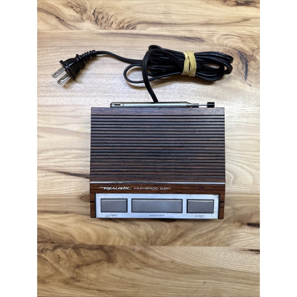 Realistic Model 12-140 Weatheradio Weather Alert Radio Vintage Faux Wood Grain